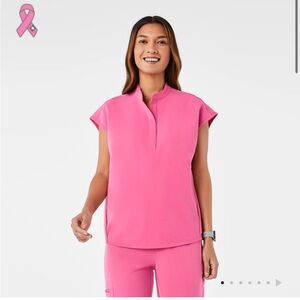 Figs F*ing Pink Rafaela Scrub Top Size Small NWT